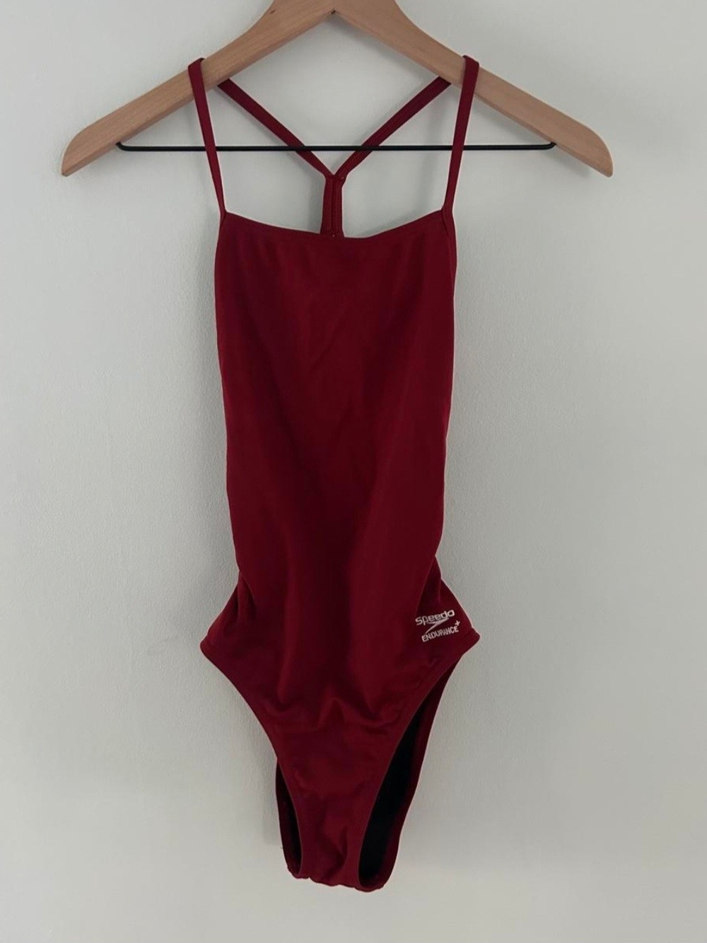 Speedo Women’s One-Piece Swimsuit in Burgundy Red